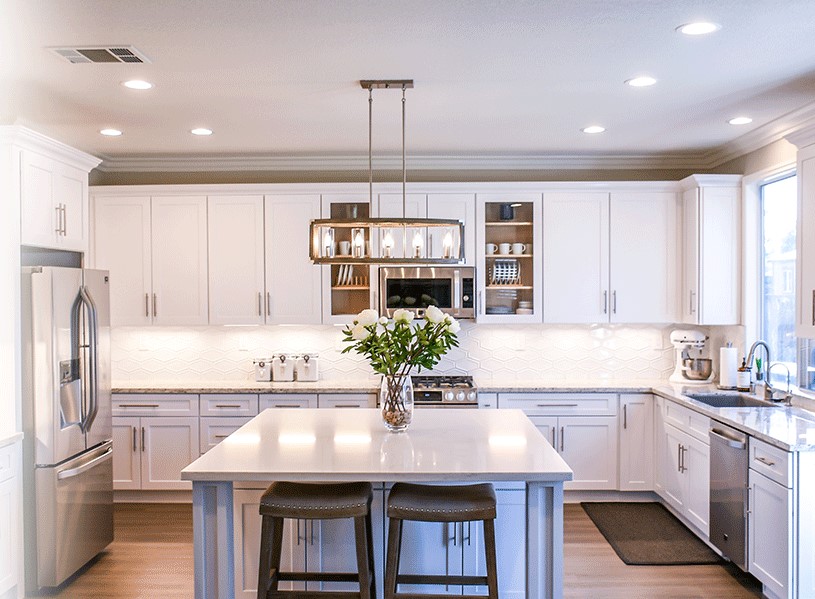 Küche mit Lichtplanung von Smart Building Solutions